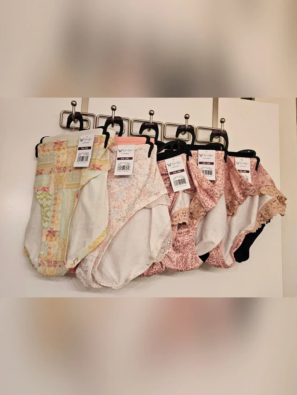 NWT Jessica Simpson Womens XXL 20 Underwear Lot 10 Pairs Brief Bikini Lace Trim